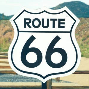 Highway sign of Route 66 